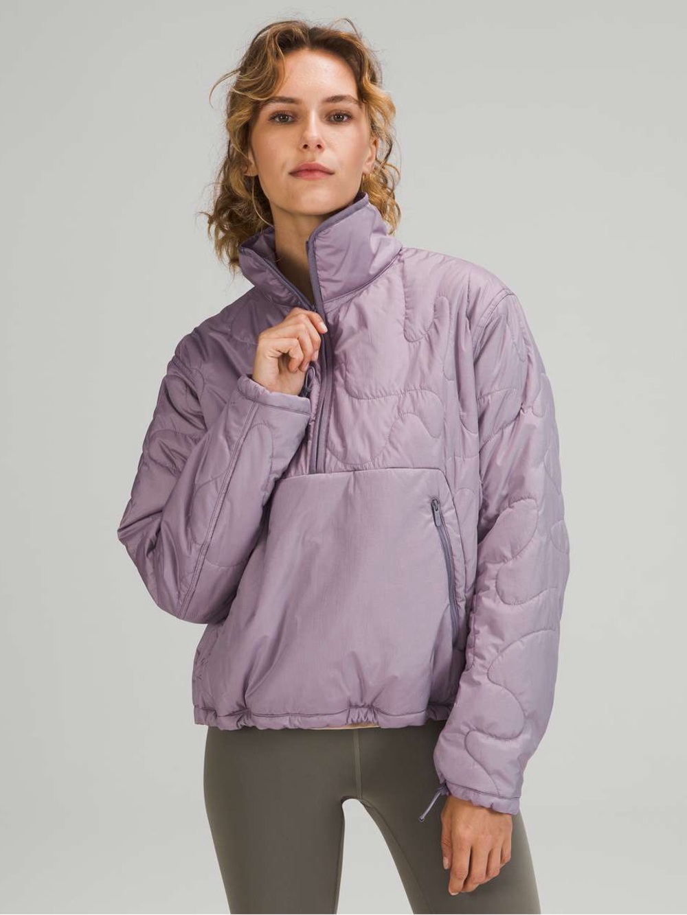 Lululemon Insulated Quilted Pullover Jacket - size 8 - Heathered Dusky Lavender